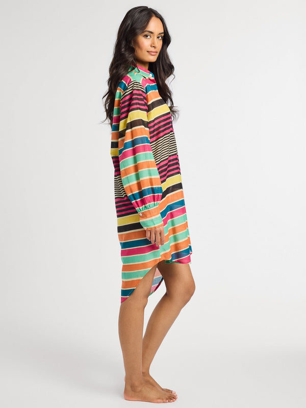 Holly Mini Dress in Ibiza Stripe — view 4