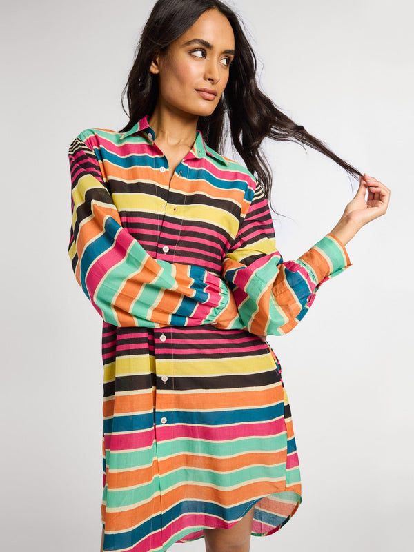 Holly Mini Dress in Ibiza Stripe — view 5