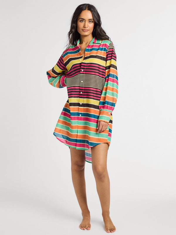 Holly Mini Dress in Ibiza Stripe — view 2
