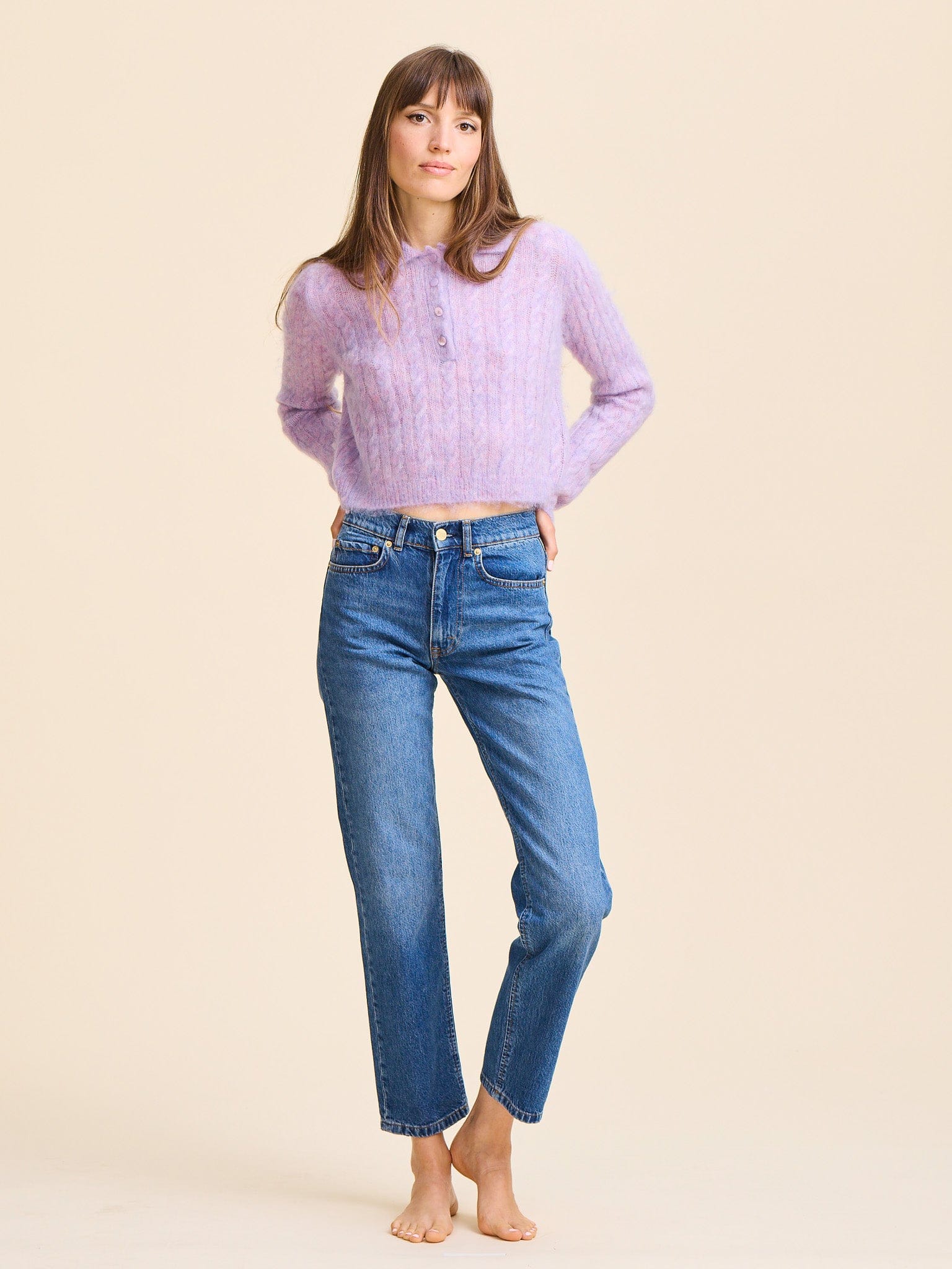 MILLE Clothing Ingrid Henley in Lilac
