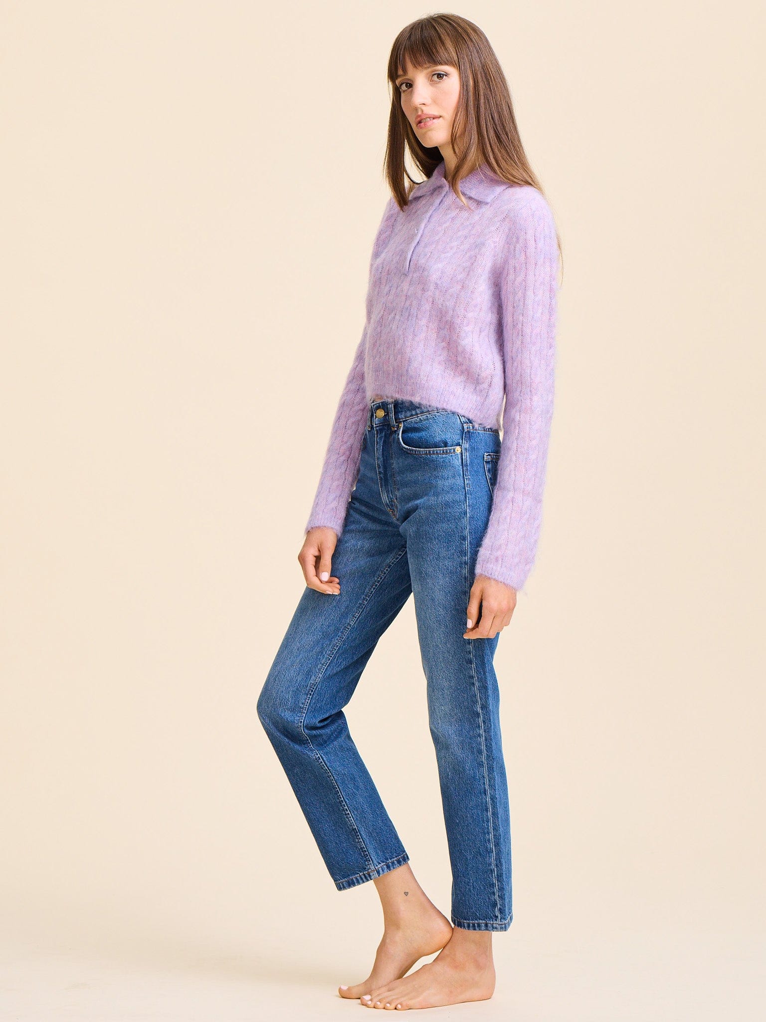 MILLE Clothing Ingrid Henley in Lilac