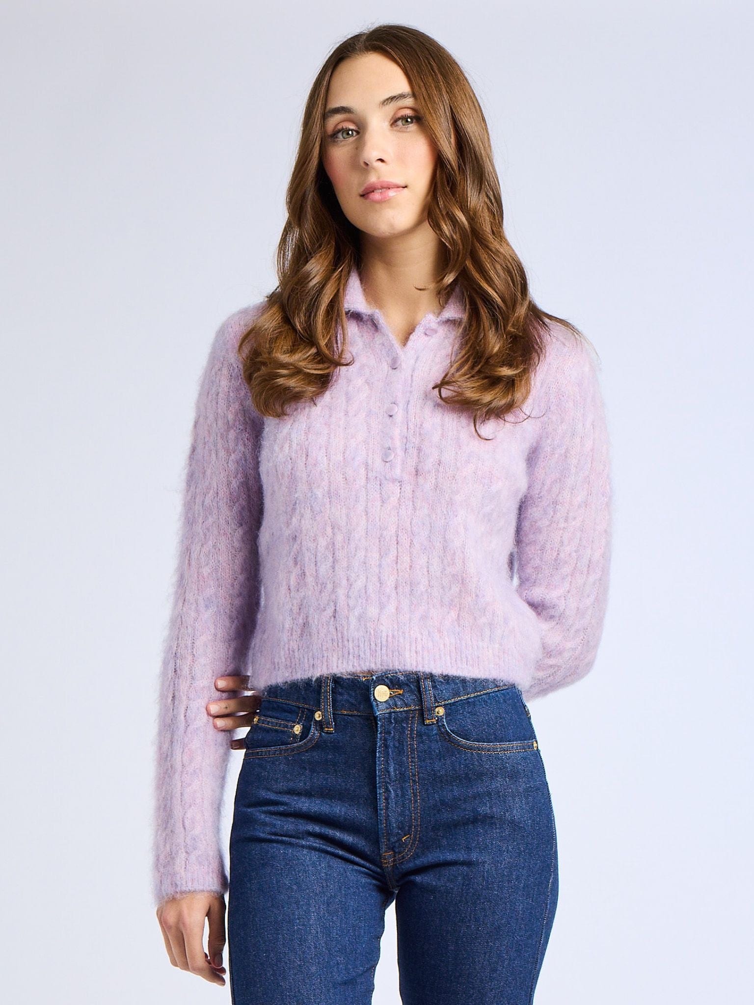 MILLE Clothing Ingrid Henley in Lilac