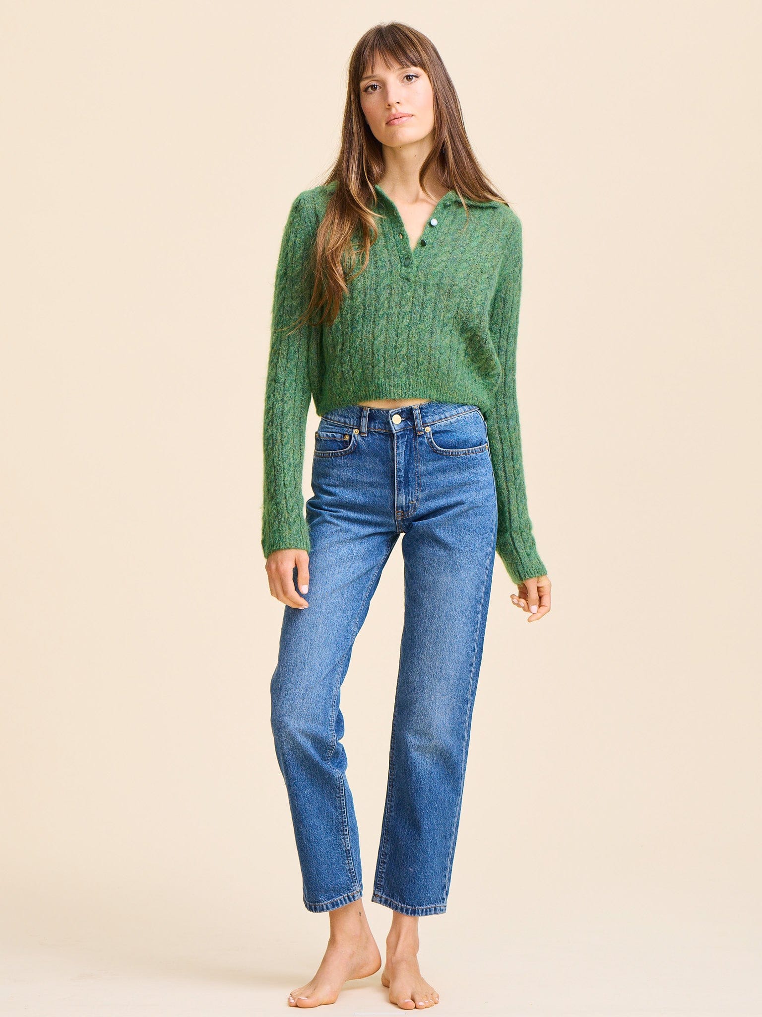 MILLE Clothing Ingrid Henley in Pine