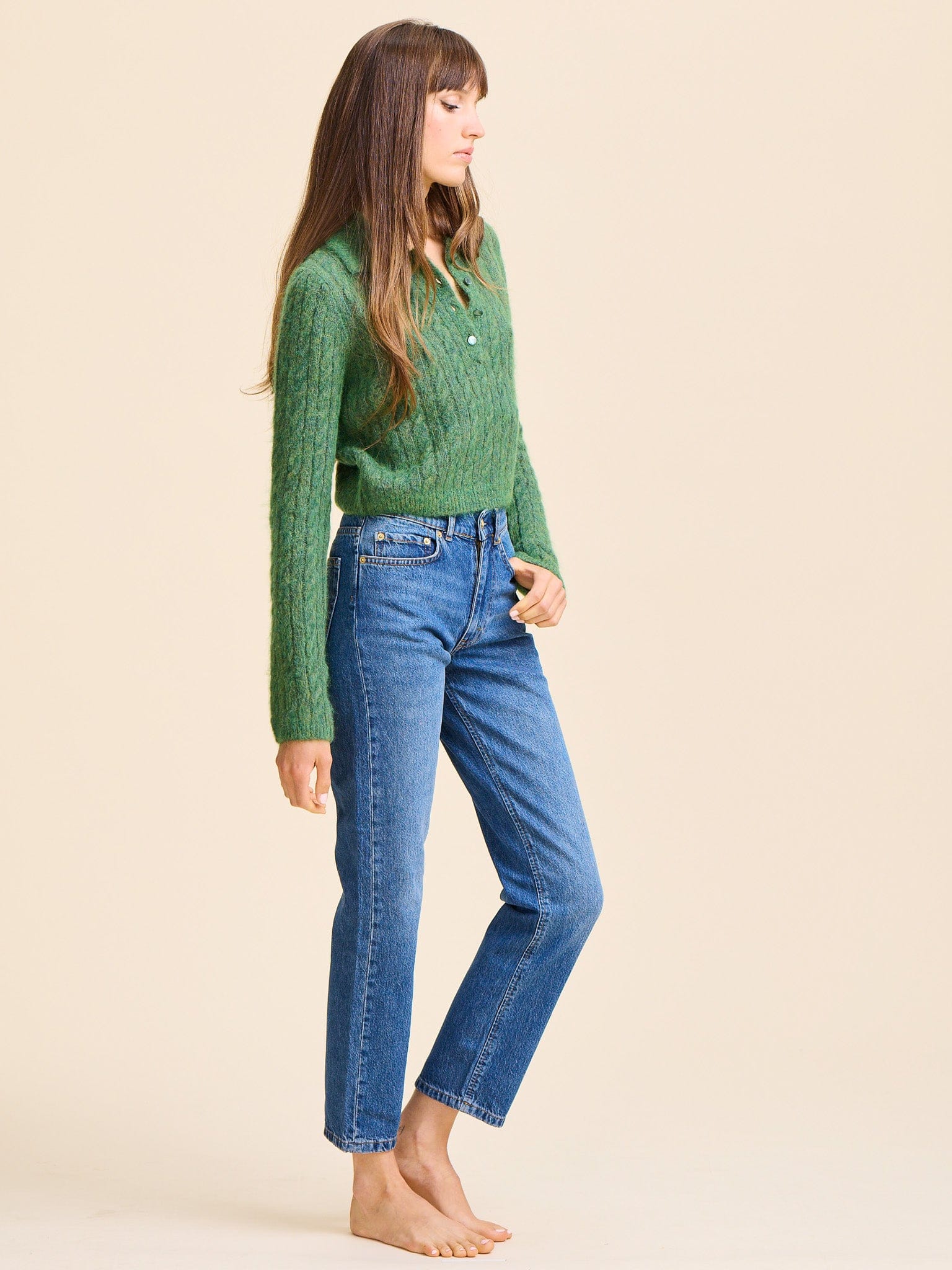 MILLE Clothing Ingrid Henley in Pine