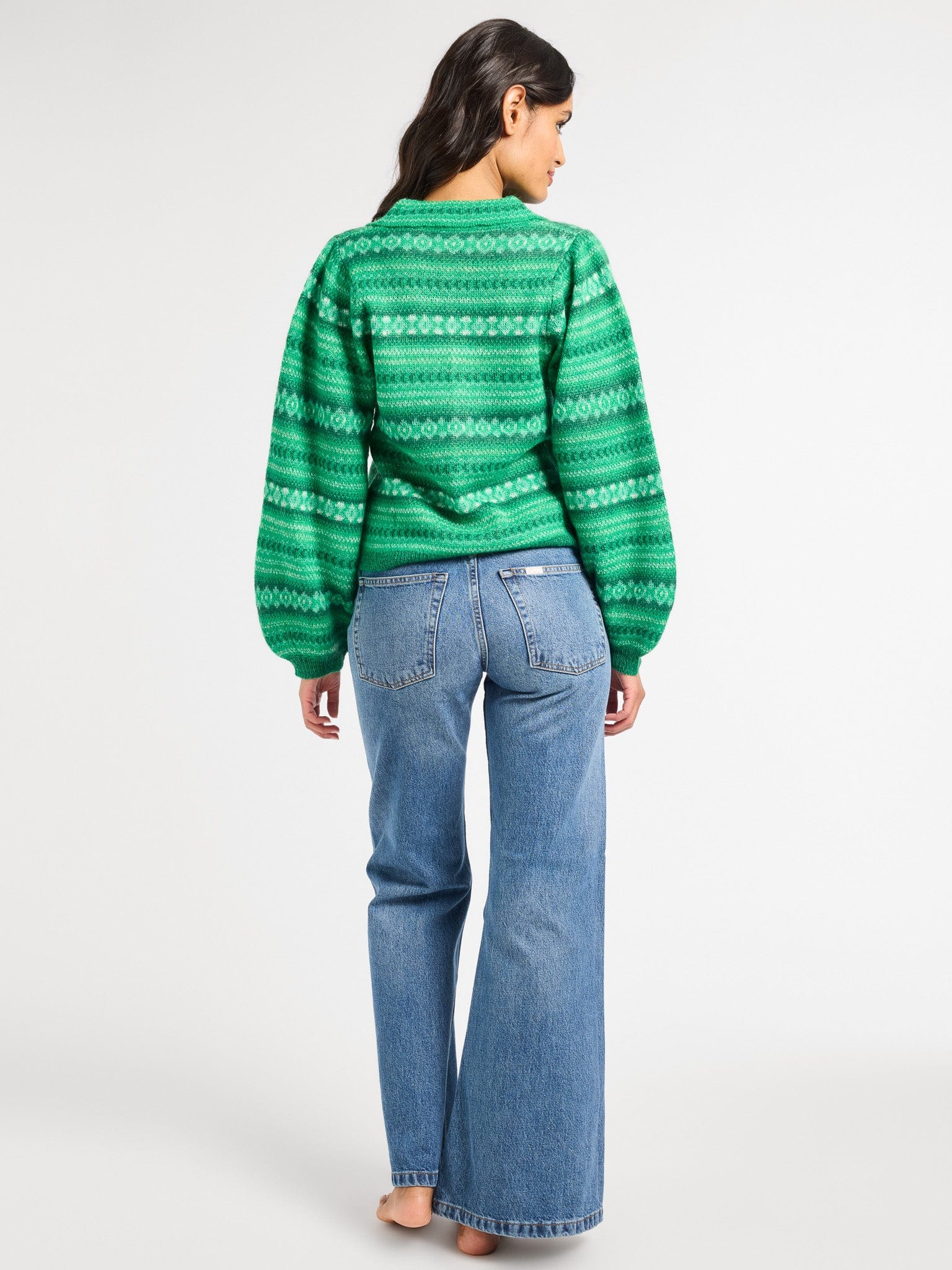 ニット/セーター IRENE Pull Full Cardigan Knit Irene Cardigan in Kelly Fairisle – MILLE