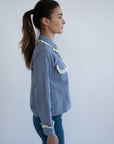 MILLE Clothing Irene Top in Chambray & Lace
