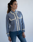 MILLE Clothing Irene Top in Chambray & Lace