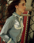 MILLE Clothing Irene Top in Chambray & Lace