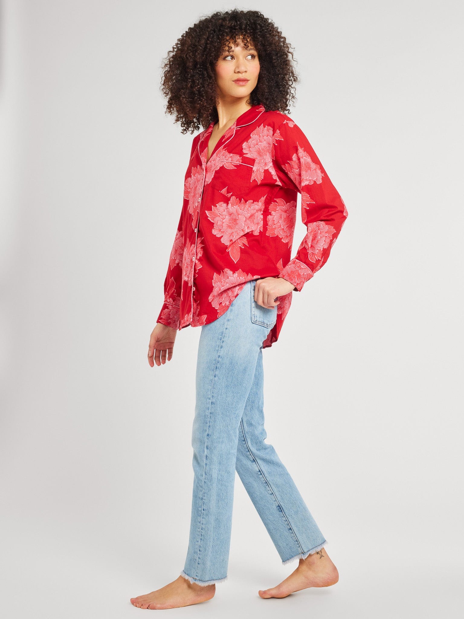 MILLE Clothing Iris Top in Crimson Floral