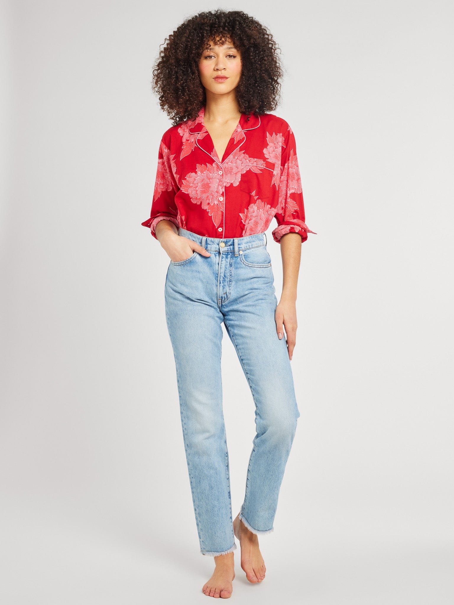 MILLE Clothing Iris Top in Crimson Floral