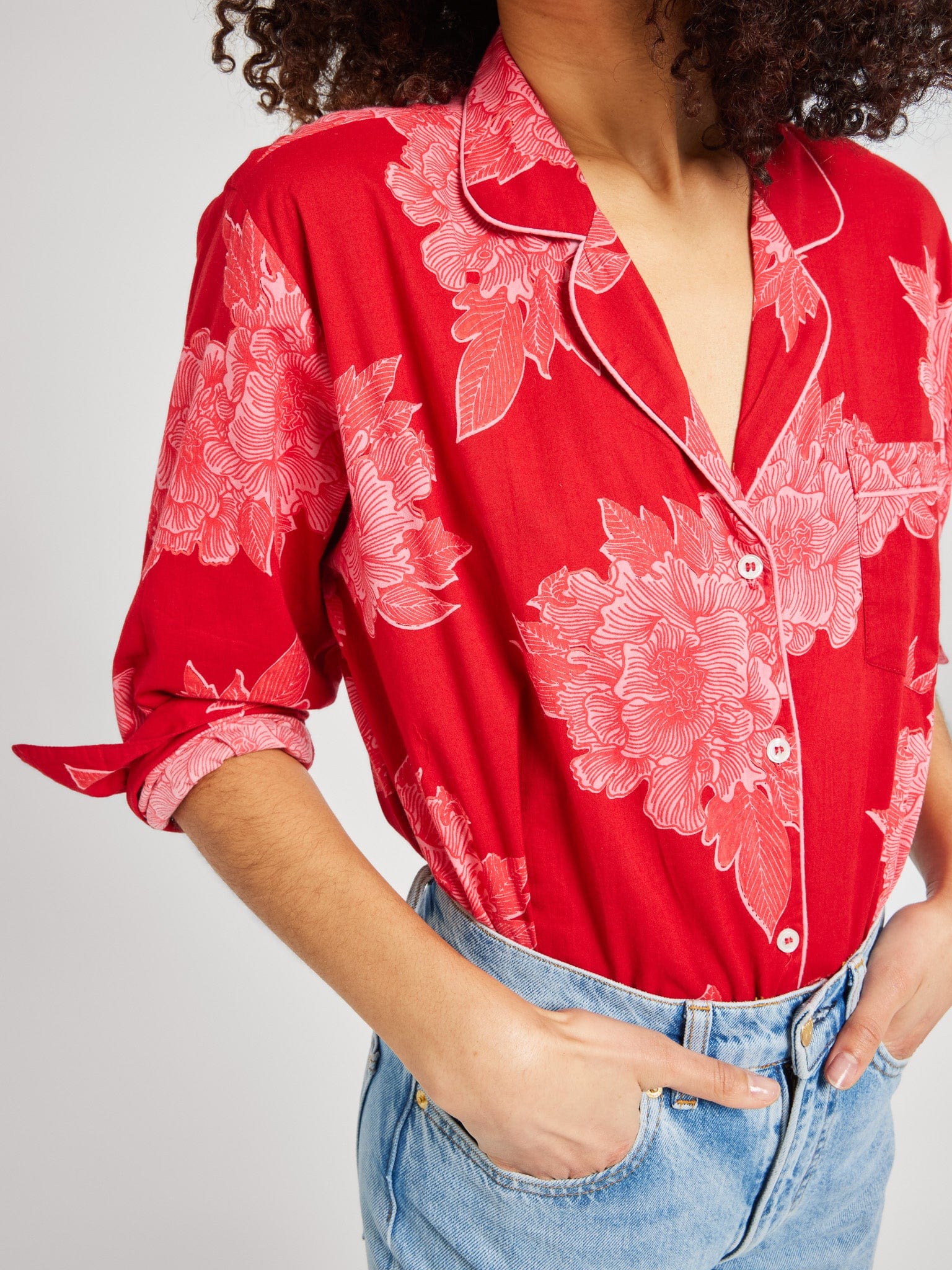 MILLE Clothing Iris Top in Crimson Floral