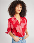 MILLE Clothing Iris Top in Crimson Floral