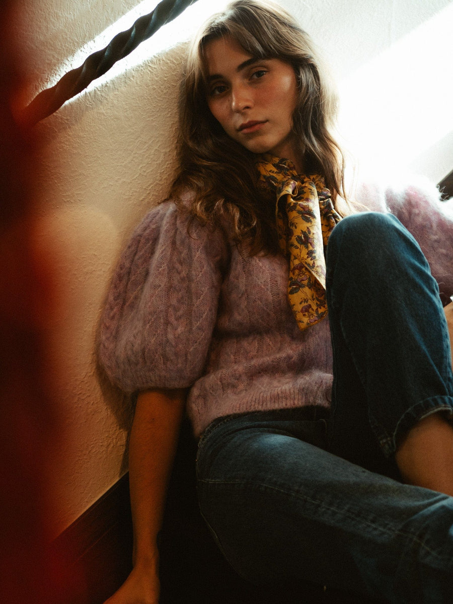 Isa Cardigan in Lilac — alternate view