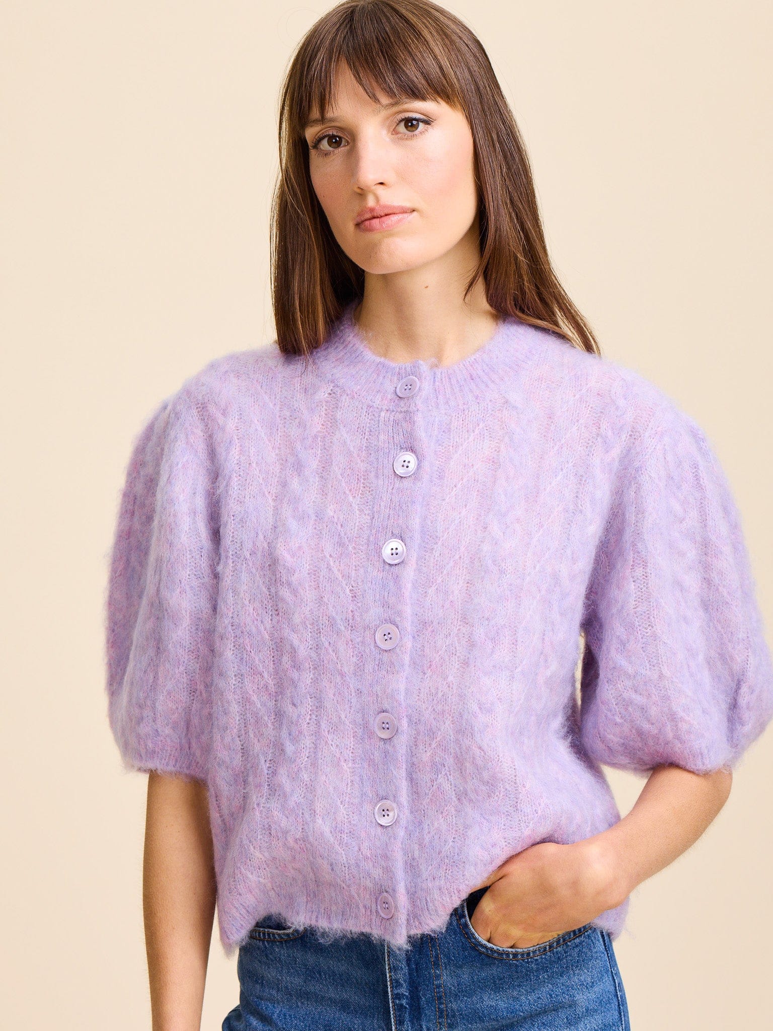 MILLE Clothing Isa Cardigan in Lilac