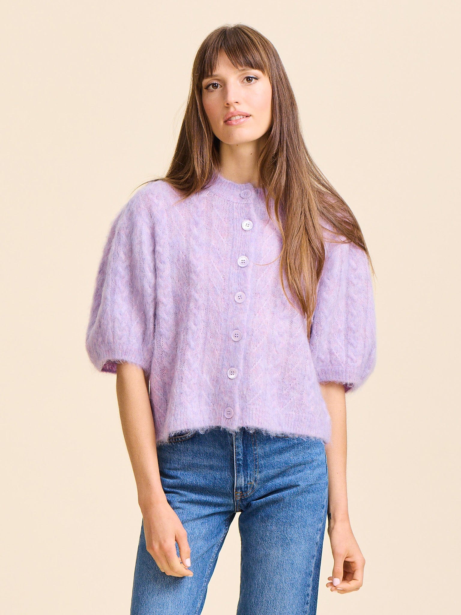 MILLE Clothing Isa Cardigan in Lilac