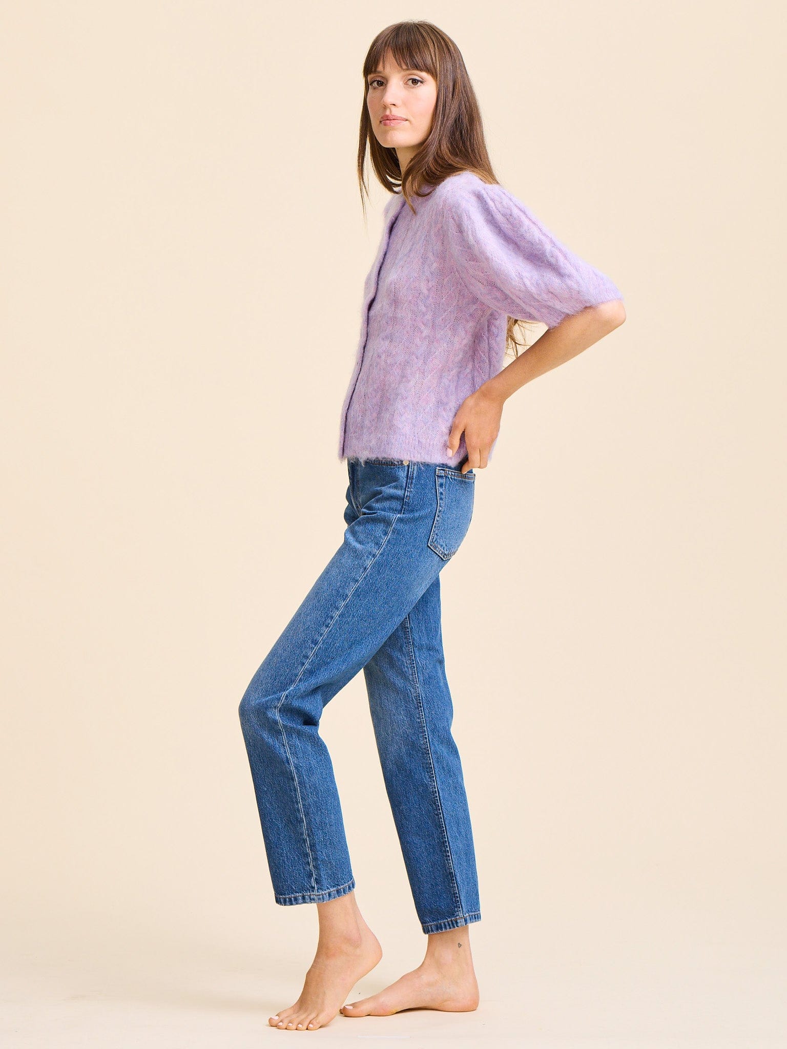 MILLE Clothing Isa Cardigan in Lilac