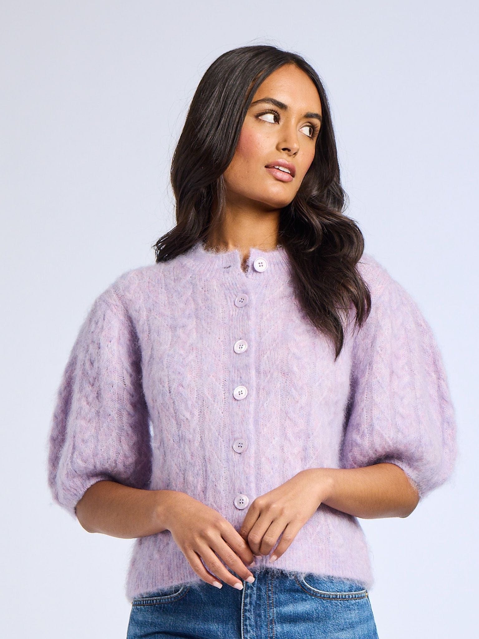 MILLE Clothing Isa Cardigan in Lilac