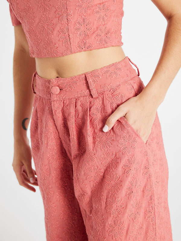 James Pant in Rosewood Eyelet — view 5