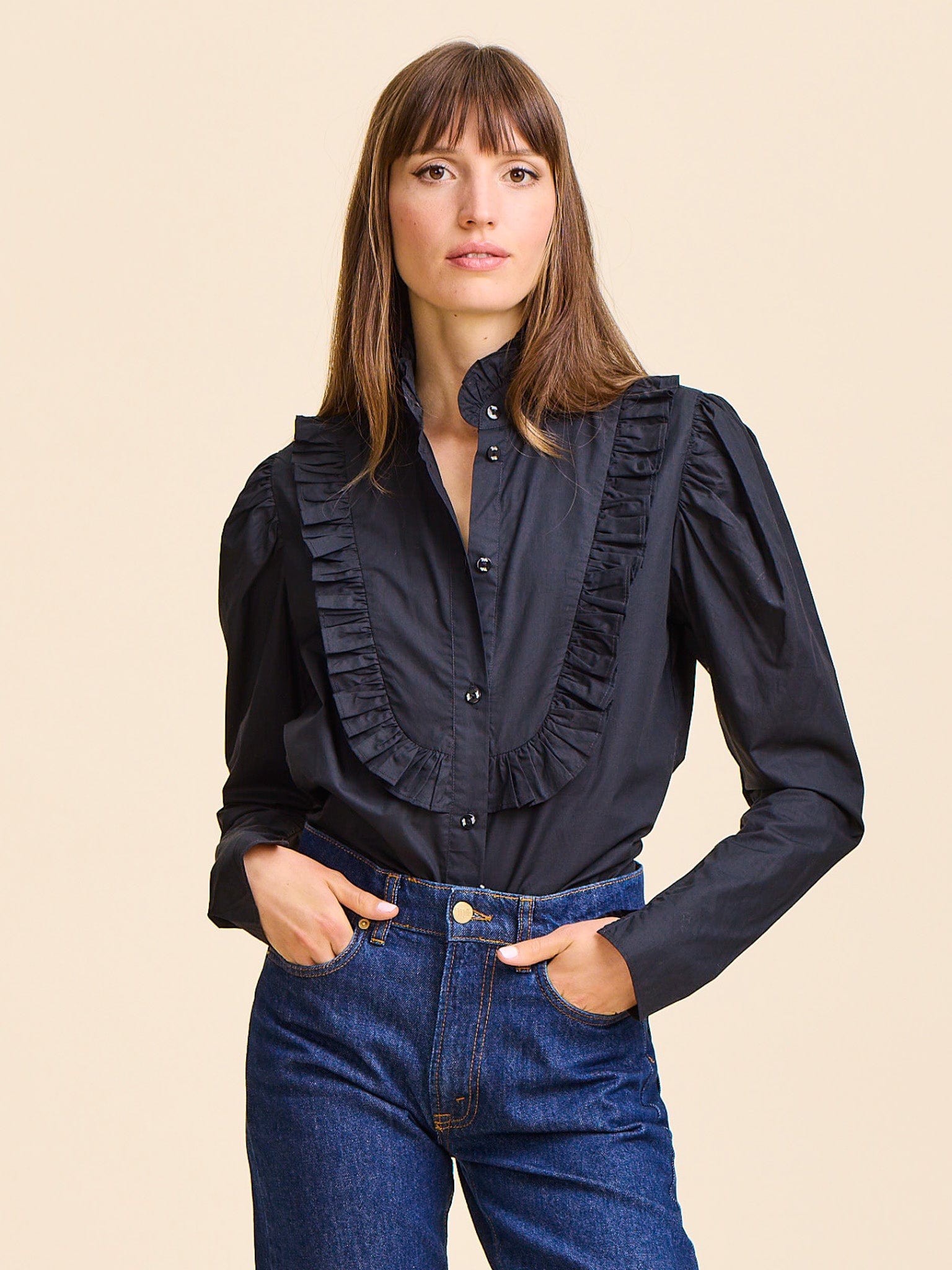 トップス yoli simple flilled blouse for gather Blue/Multi Ditsy Floral Gather Front Top | WHISTLES | Whistles US |