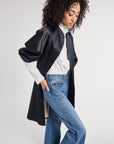 MILLE Clothing Josephine Coat in Black Satin