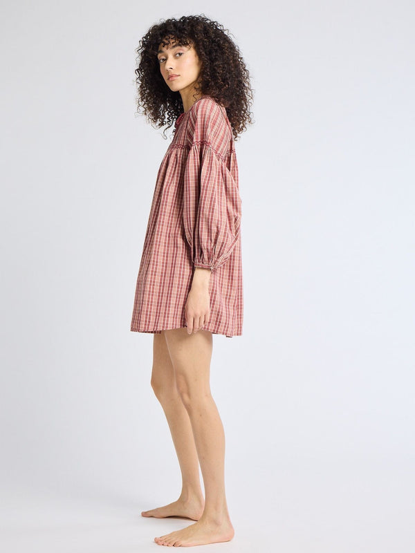 Jules Dress in Rose Plaid — view 4
