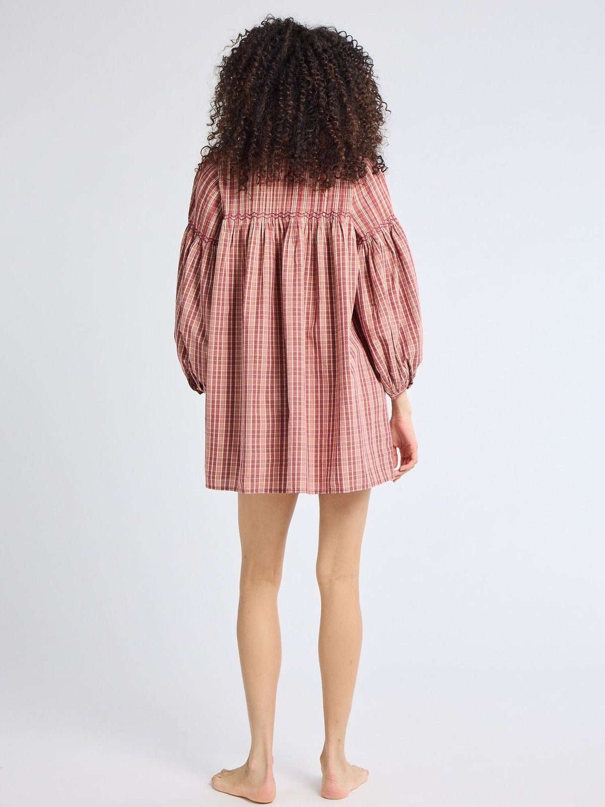 Jules Dress in Rose Plaid — The cut