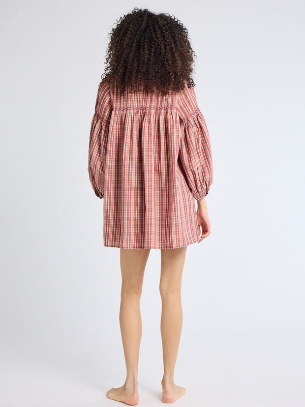 Jules Dress in Rose Plaid — view 3