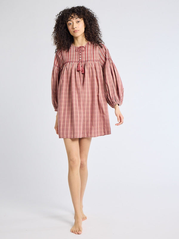 Jules Dress in Rose Plaid — view 2