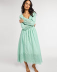 MILLE Clothing Juliette Dress in Pistachio Eyelet