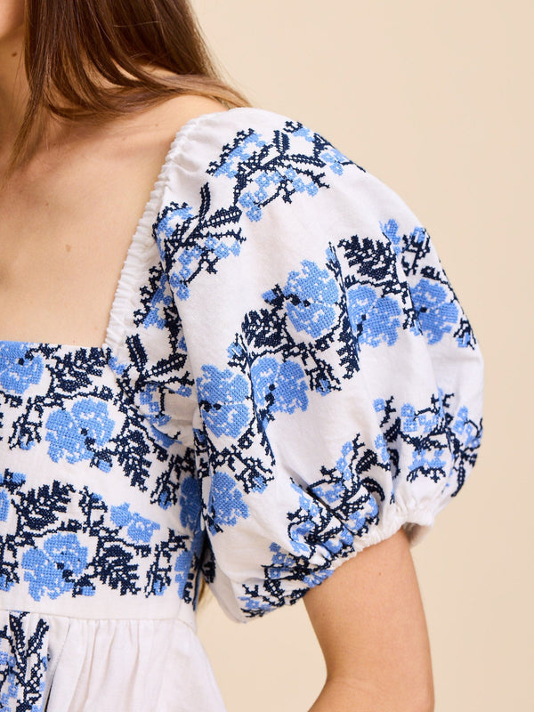 Kaiya Dress in Santorini Embroidery — view 6