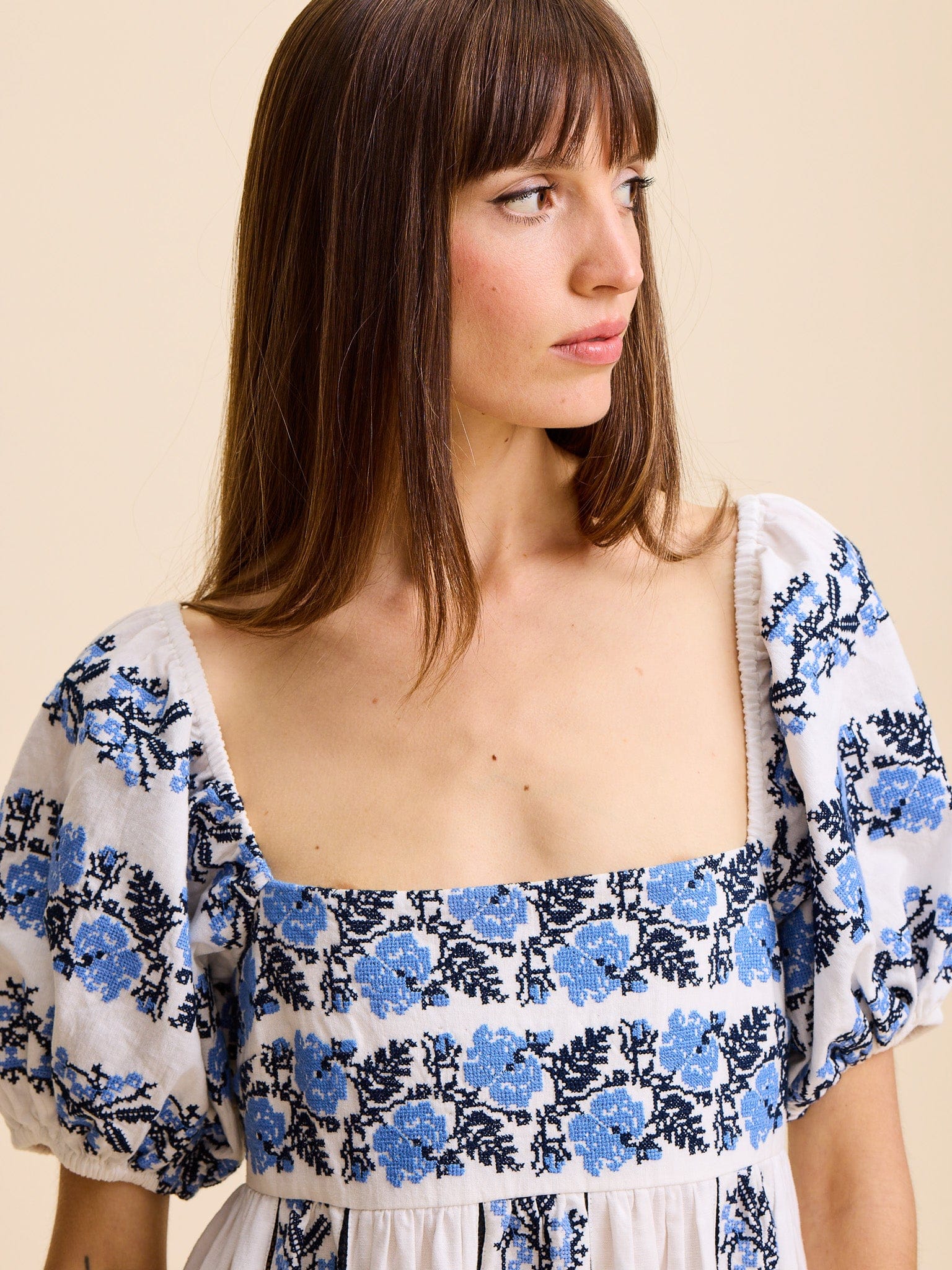 MILLE Clothing Kaiya Dress in Santorini Embroidery