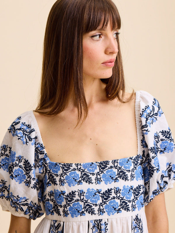 Kaiya Dress in Santorini Embroidery — view 5