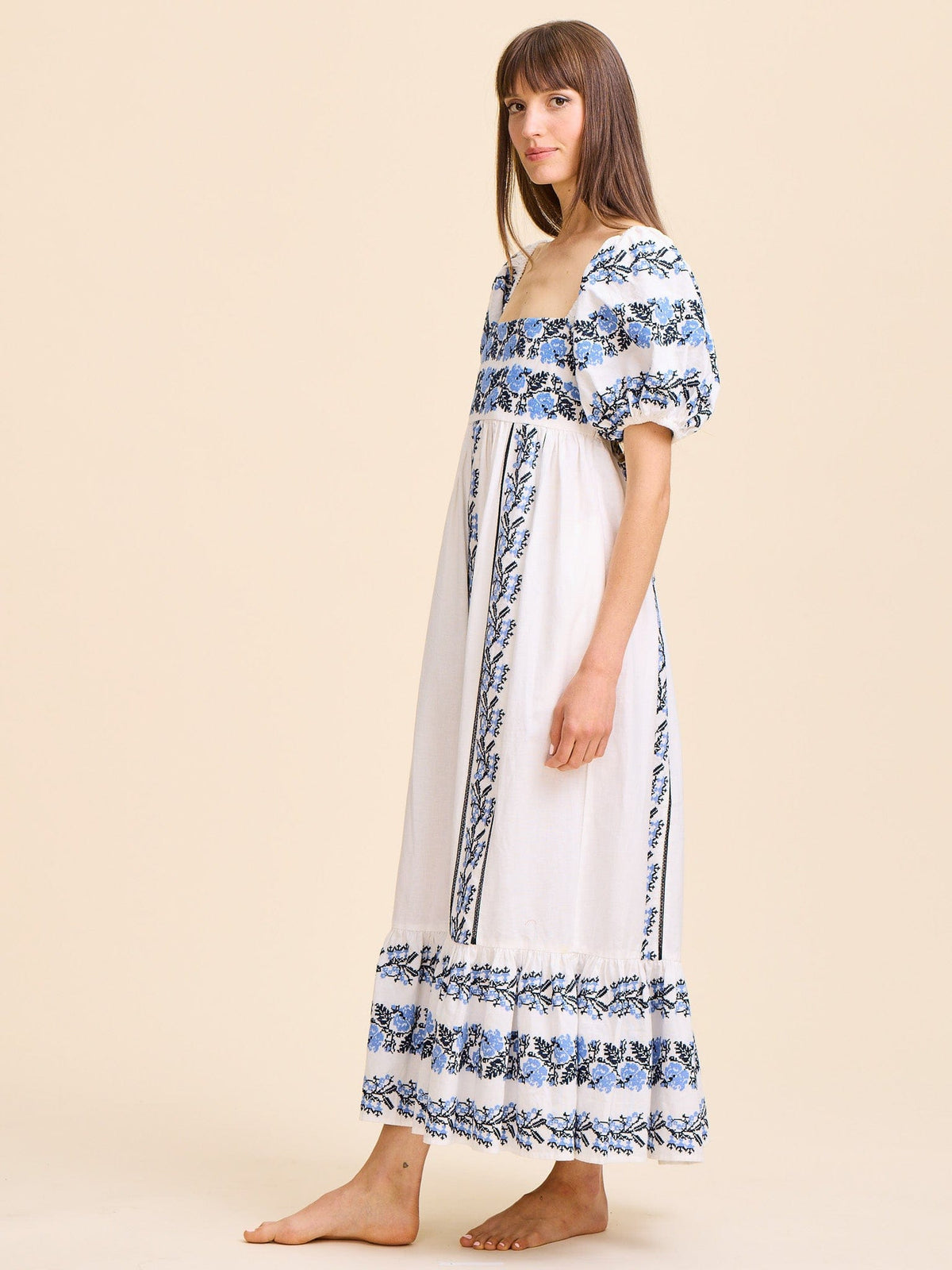 Kaiya Dress in Santorini Embroidery