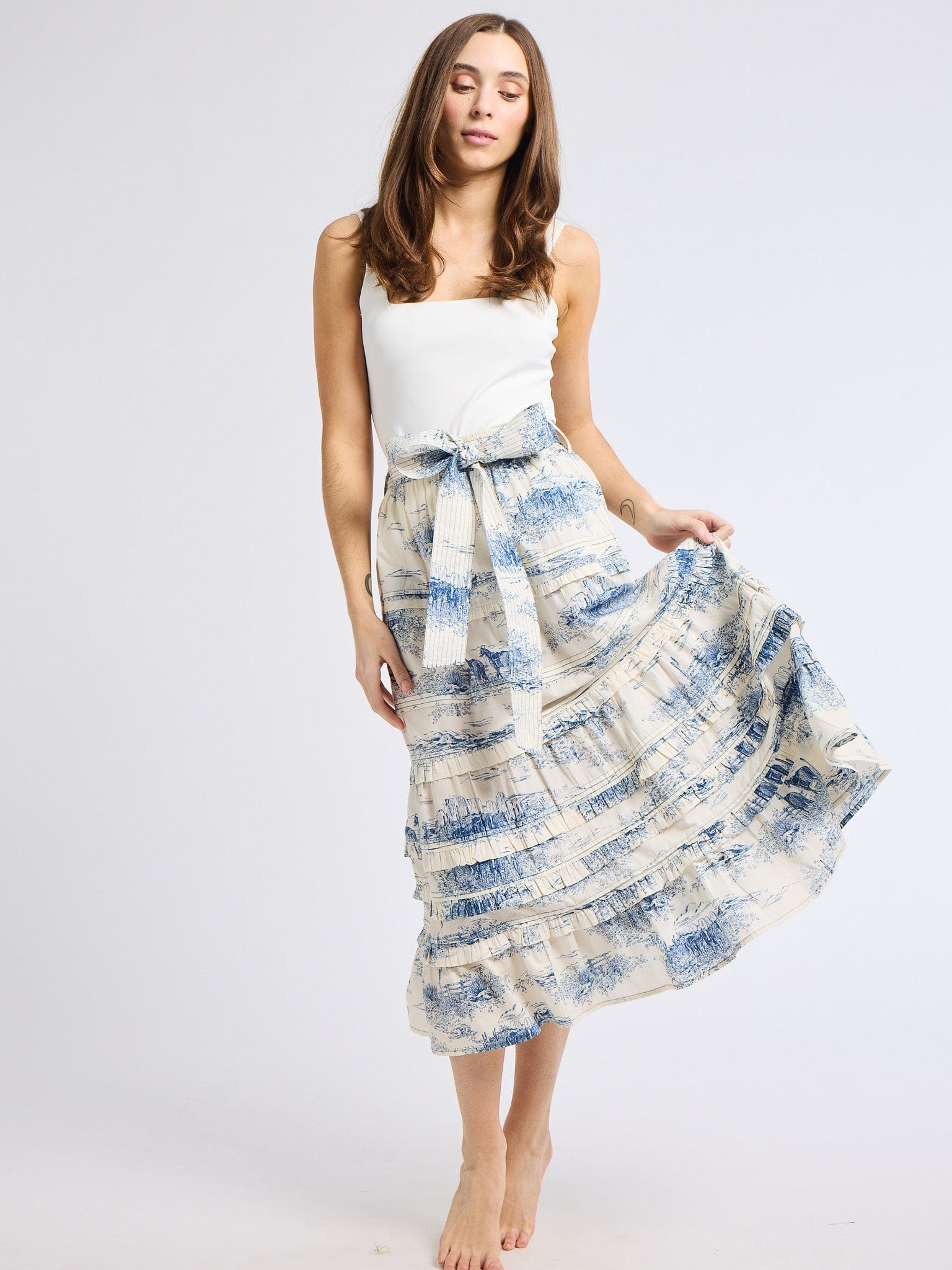 MILLE Clothing Kasia Skirt in Western Toile