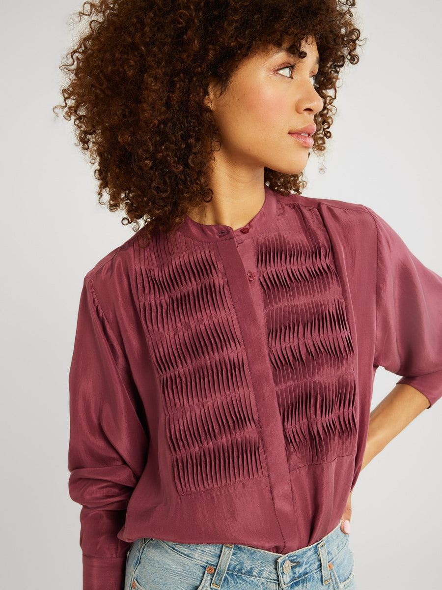 Keaton Top in Plum Washed Silk — alternate view