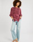 MILLE Clothing Keaton Top in Plum Washed Silk