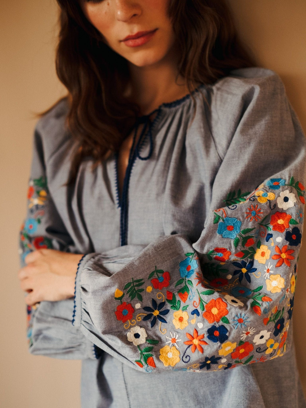 Lara Top in Garden Embroidery — The cut