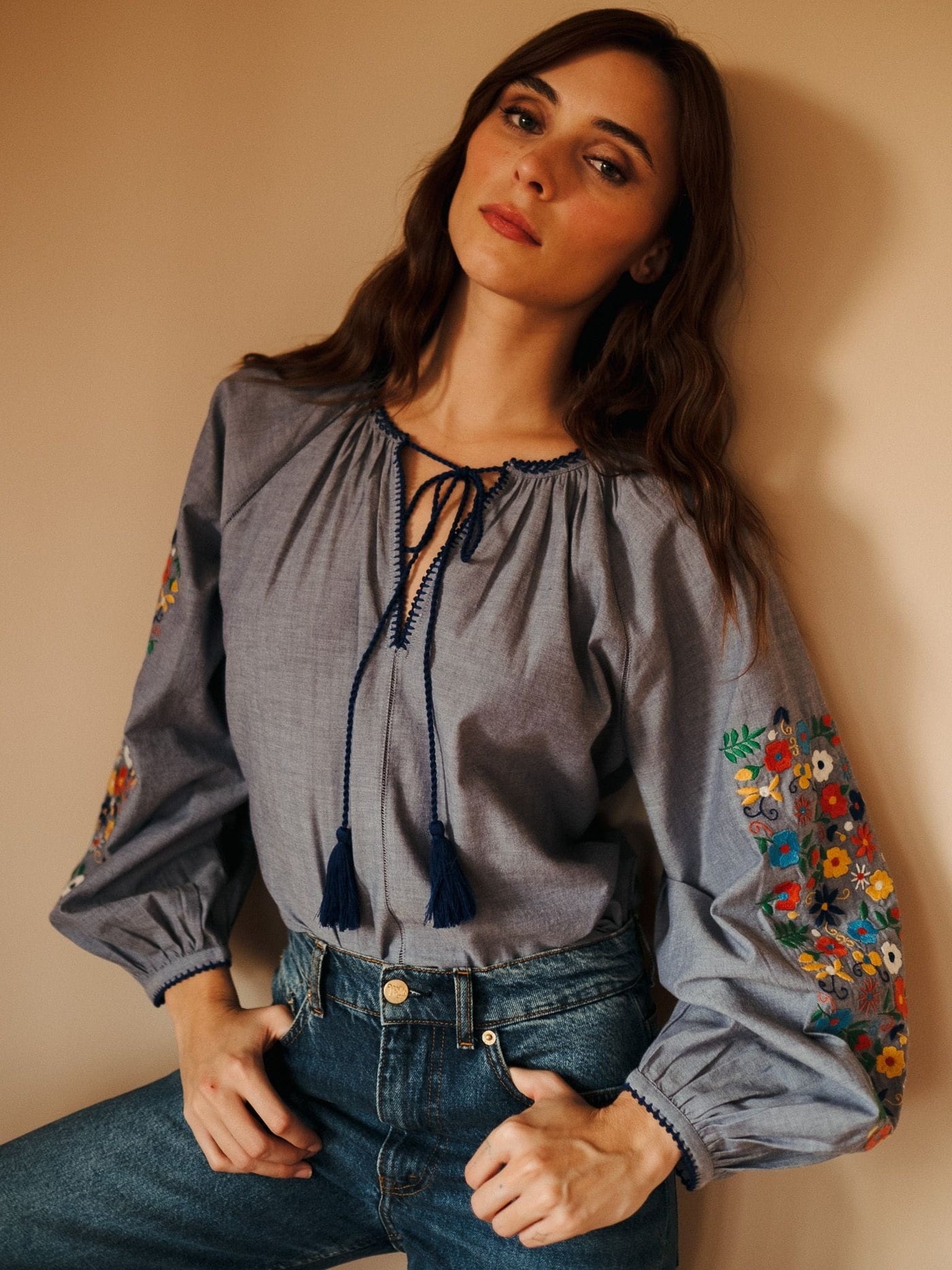 MILLE Clothing Lara Top in Garden Embroidery