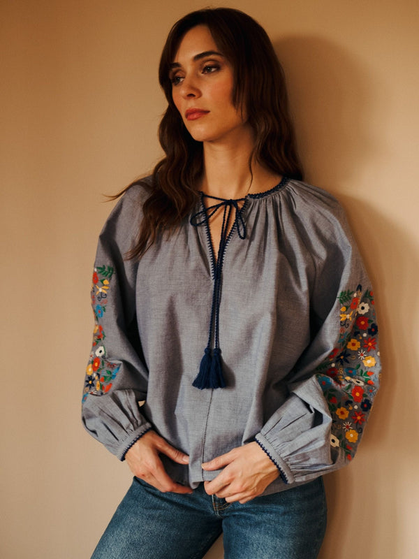 Lara Top in Garden Embroidery — view 6