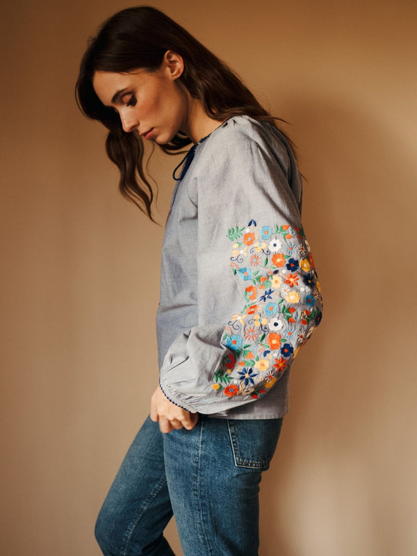 Lara Top in Garden Embroidery — view 9