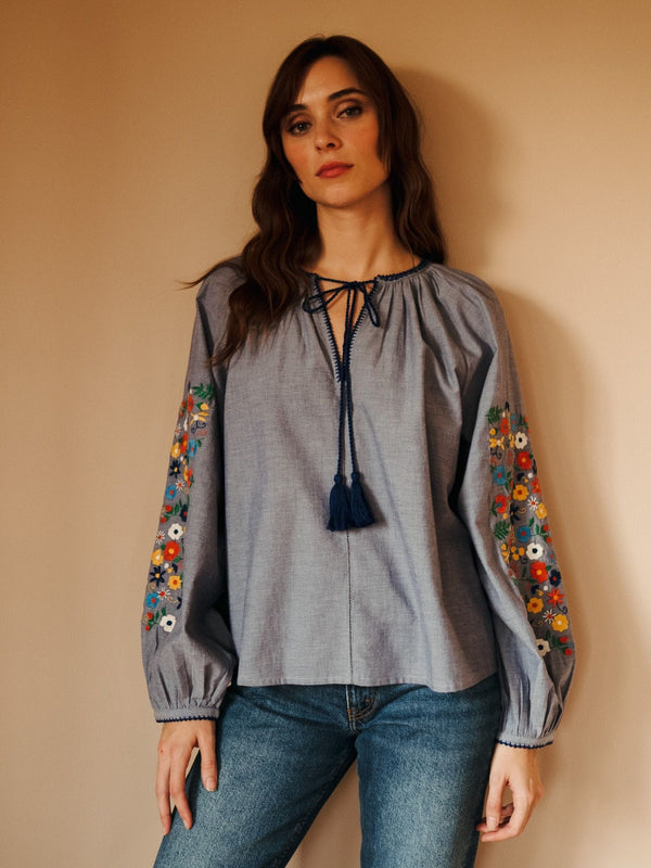 Lara Top in Garden Embroidery — view 5