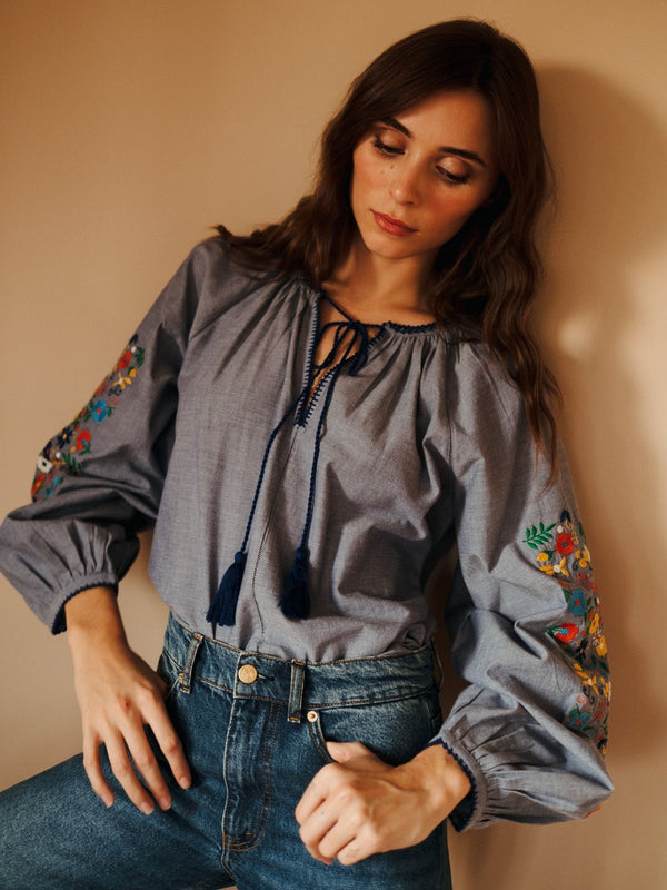 Lara Top in Garden Embroidery — view 10
