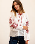 MILLE Clothing Lara Top in Rose Cross Stitch
