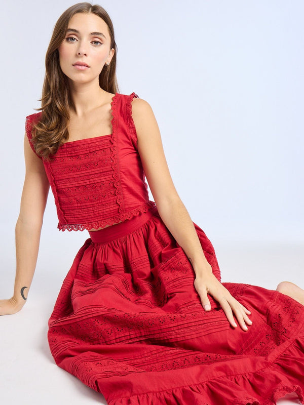 Bessie Top in Cherry Lace — view 4