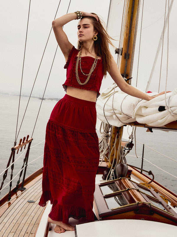 Bessie Top in Cherry Lace — view 2