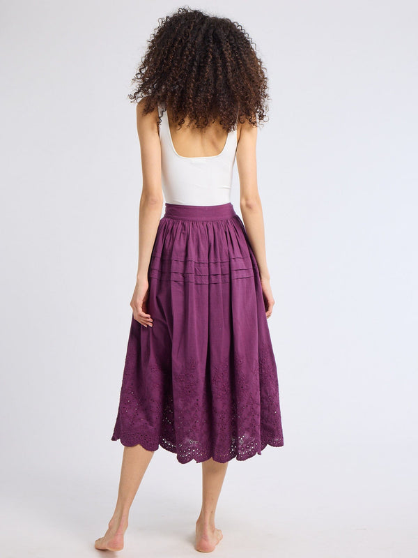 Leonie Skirt in Plum Eyelet — view 6