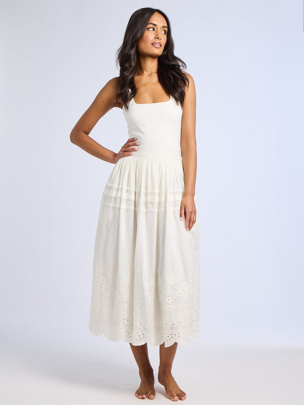 Leonie Skirt in White Eyelet — view 4
