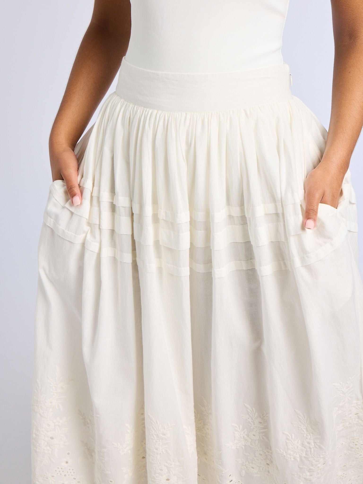 Leonie Skirt in White Eyelet – MILLE