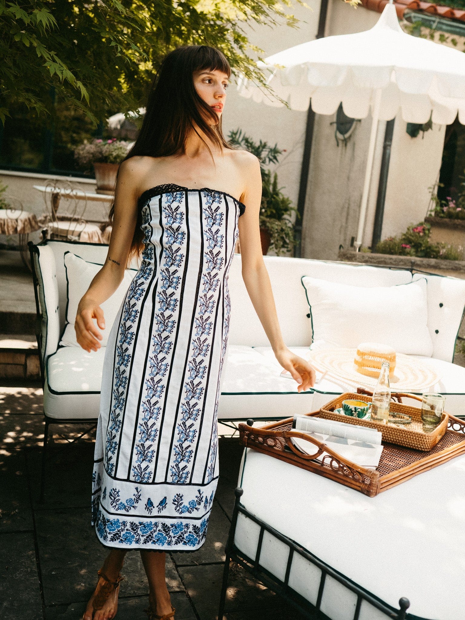 MILLE Liliana Dress in Santorini Embroidery M MILLE Liliana Dress in Santorini Embroidery M