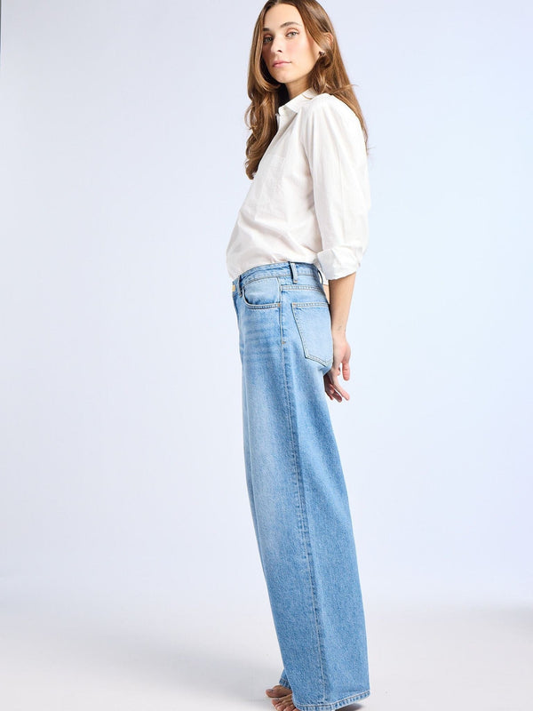 Lizzie Mid Rise Slouchy Jean in Pacific — view 14